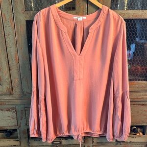 O'Neill Peach Blouse with V-Neck